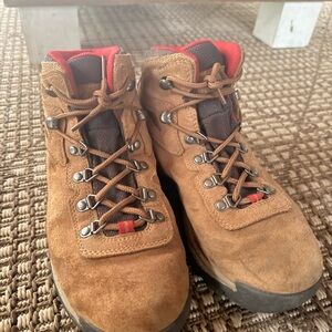 Columbia Brown Hiking Boots with Red Accents